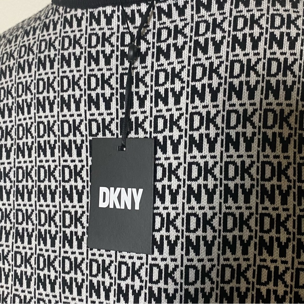 DKNY black and white dress crew neck size L - Picture 7 of 10